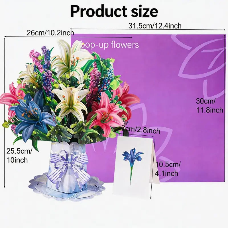 Mother's Day 3D Greeting Card Preserved Flower Pop up Card 