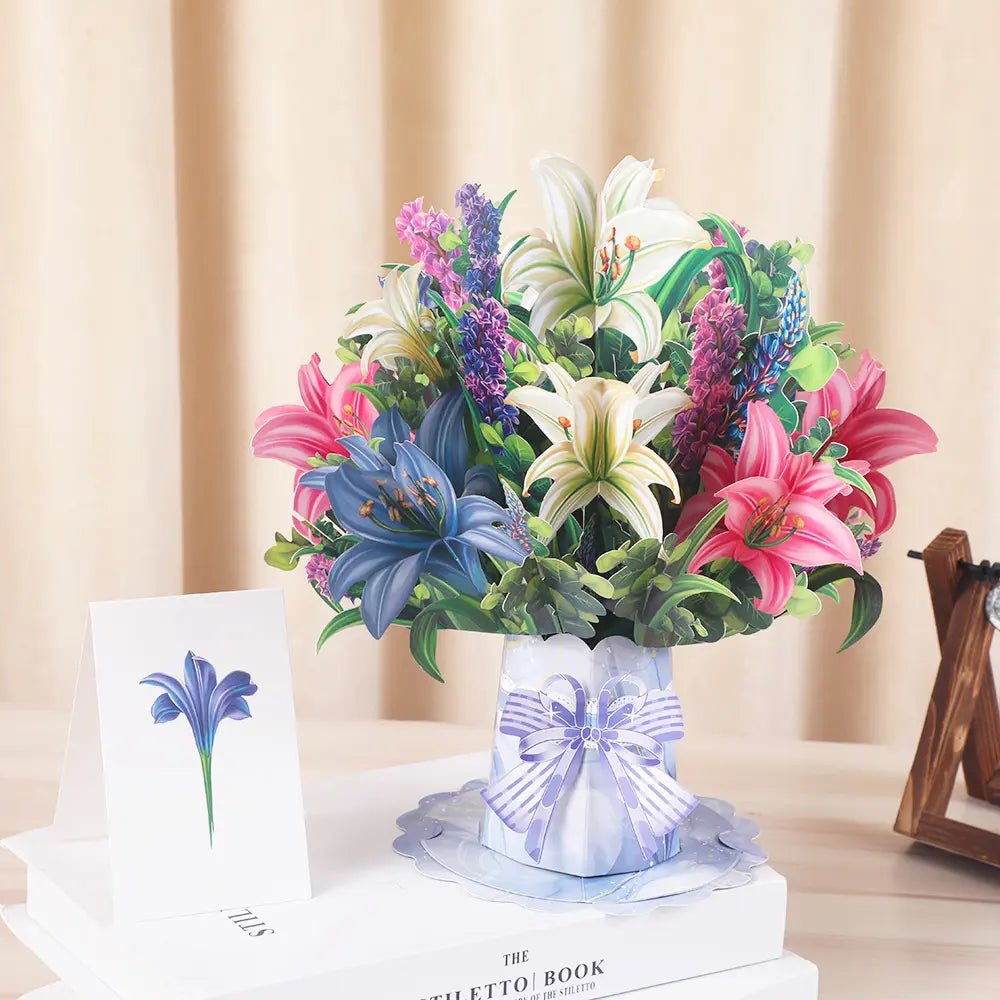 Mother's Day 3D Greeting Card Preserved Flower Pop up Card 