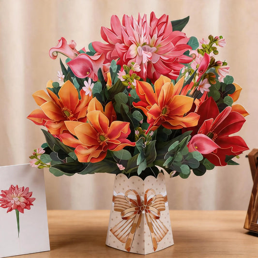 Mother's Day 3D Greeting Card Preserved Flower Pop up Card 