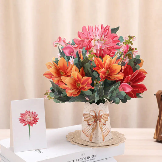 Mother's Day 3D Greeting Card Preserved Flower Pop up Card 